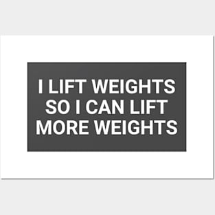 I Lift Weights So I Can Lift More Weights Posters and Art